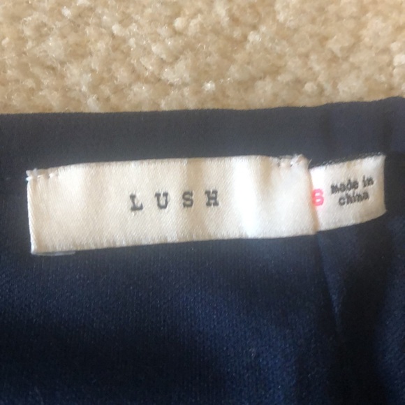 Navy blue sequin knee length skirt with front slit - Picture 2 of 4